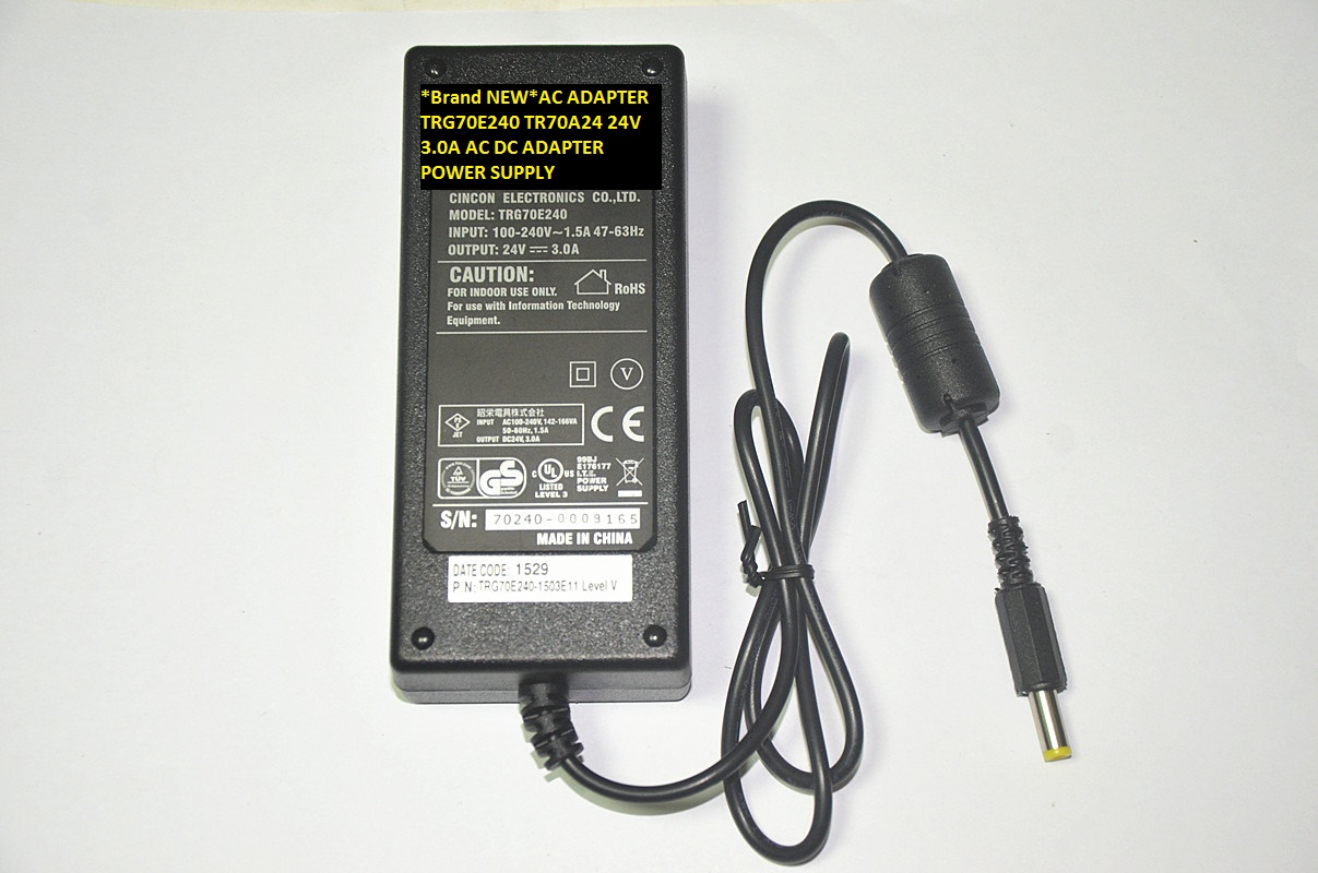 *Brand NEW*AC100-240V 50/60Hz 24V 3.0A AC DC ADAPTER AC ADAPTER TR70A24 TRG70E240 POWER SUPPLY